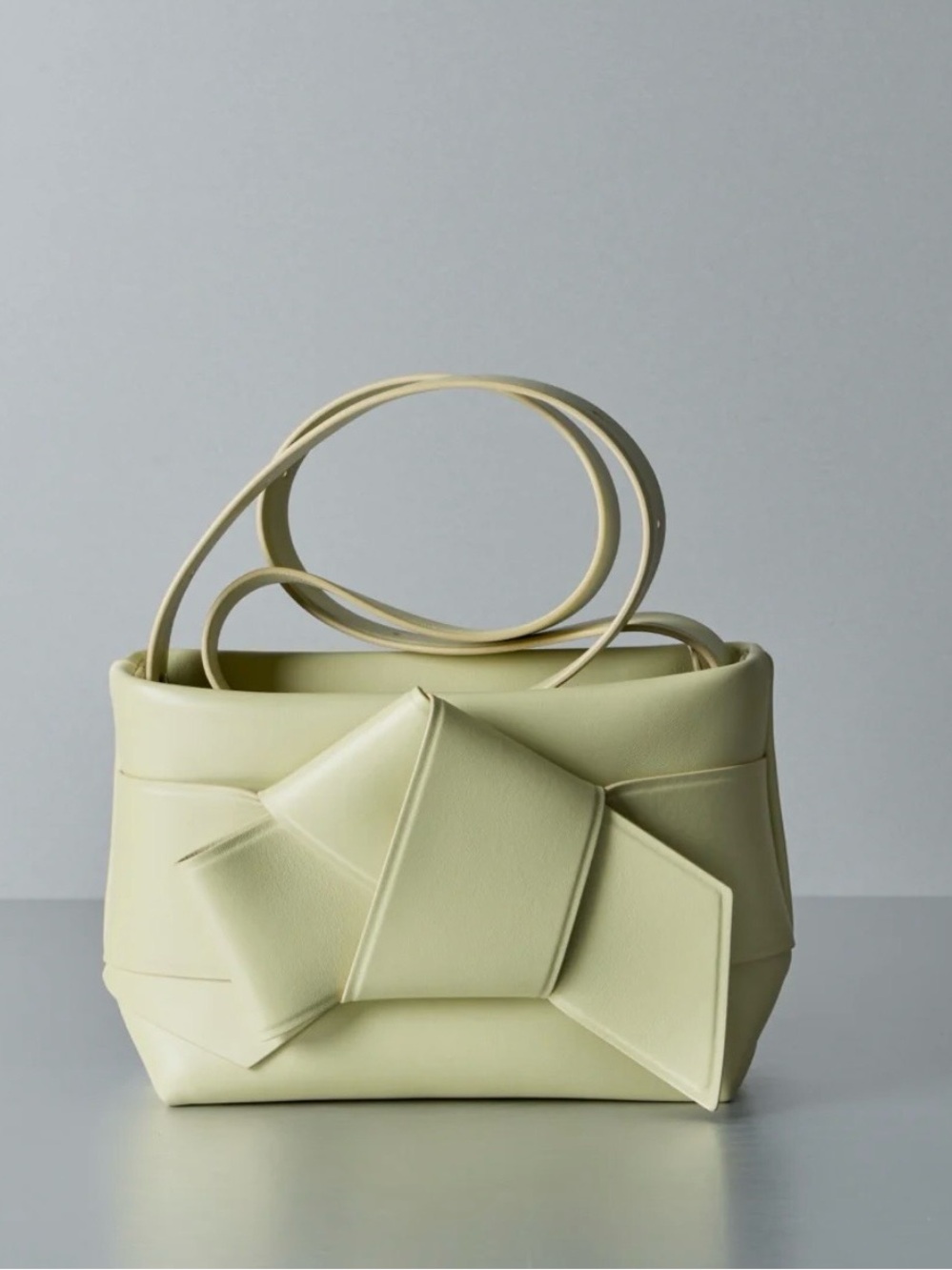 Acne Studios Musubi knotted Pale Sage Leather Shoulder Bag with Sculptural Bow - Picture 7 of 14